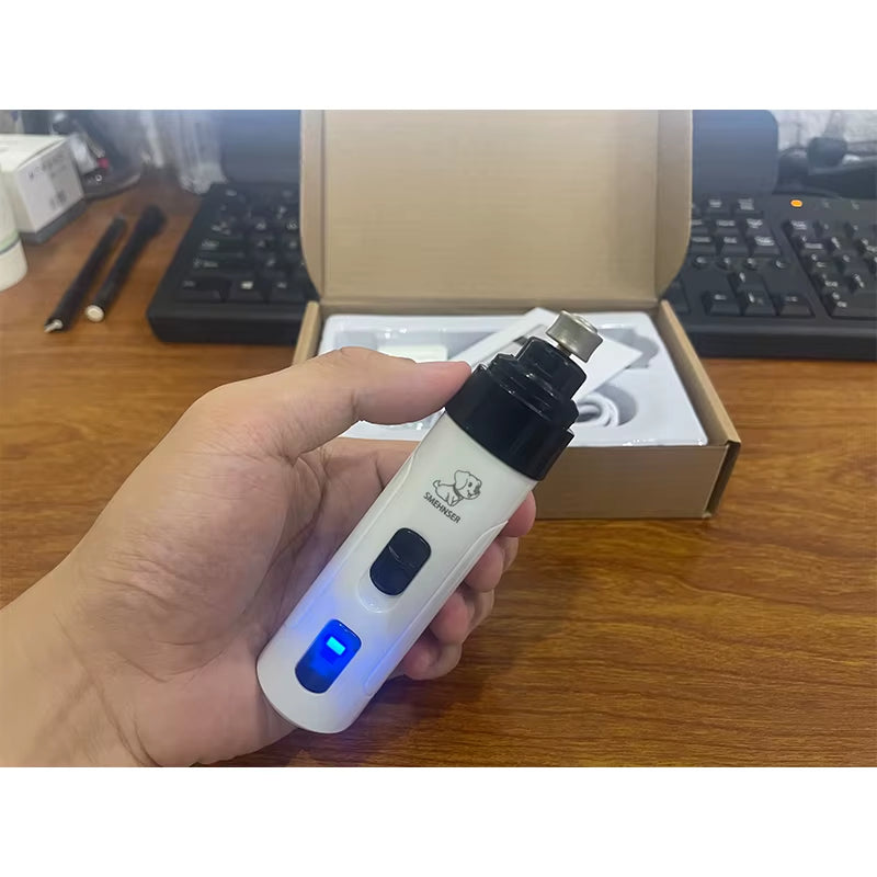 Electric Rechargeable Nail Grinder for Dogs and Cats - USB Charging Grooming Tool for Pet Nail Trimming